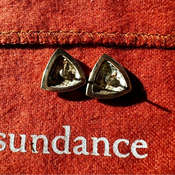 VTG Sterling Silver Triangular Earrings Post Style - Picture 7 of 11